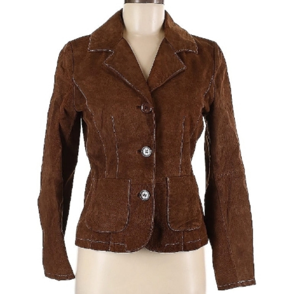 Brown Leather Suede Jacket